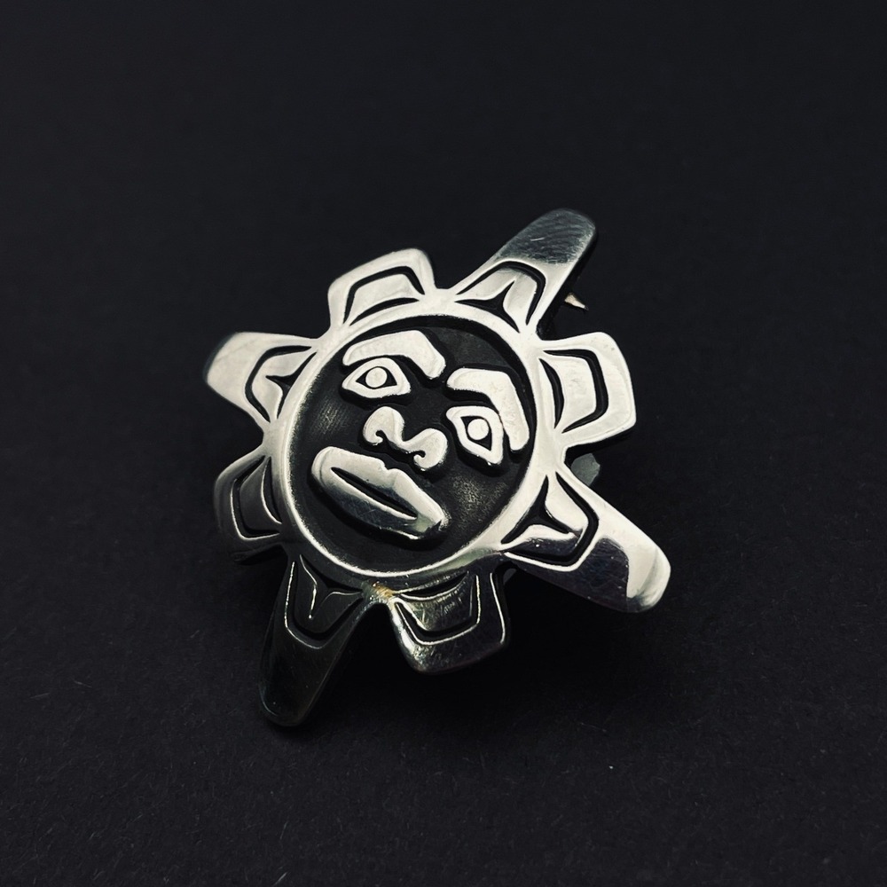Metal Arts Group MAG Sterling Silver Sun Indigenous Pacific Northwest Pin - Picture 8 of 14